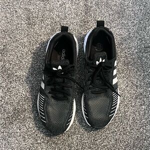 adidas Black and White Knit Running Shoes